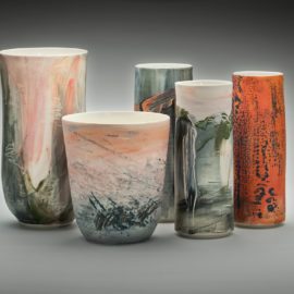 Collection of vessels from Wendy Jagger's exhbition - Terrain